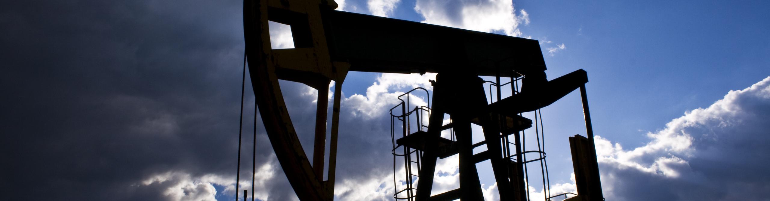 Petroleum pump silhouette. Oil drilling derricks